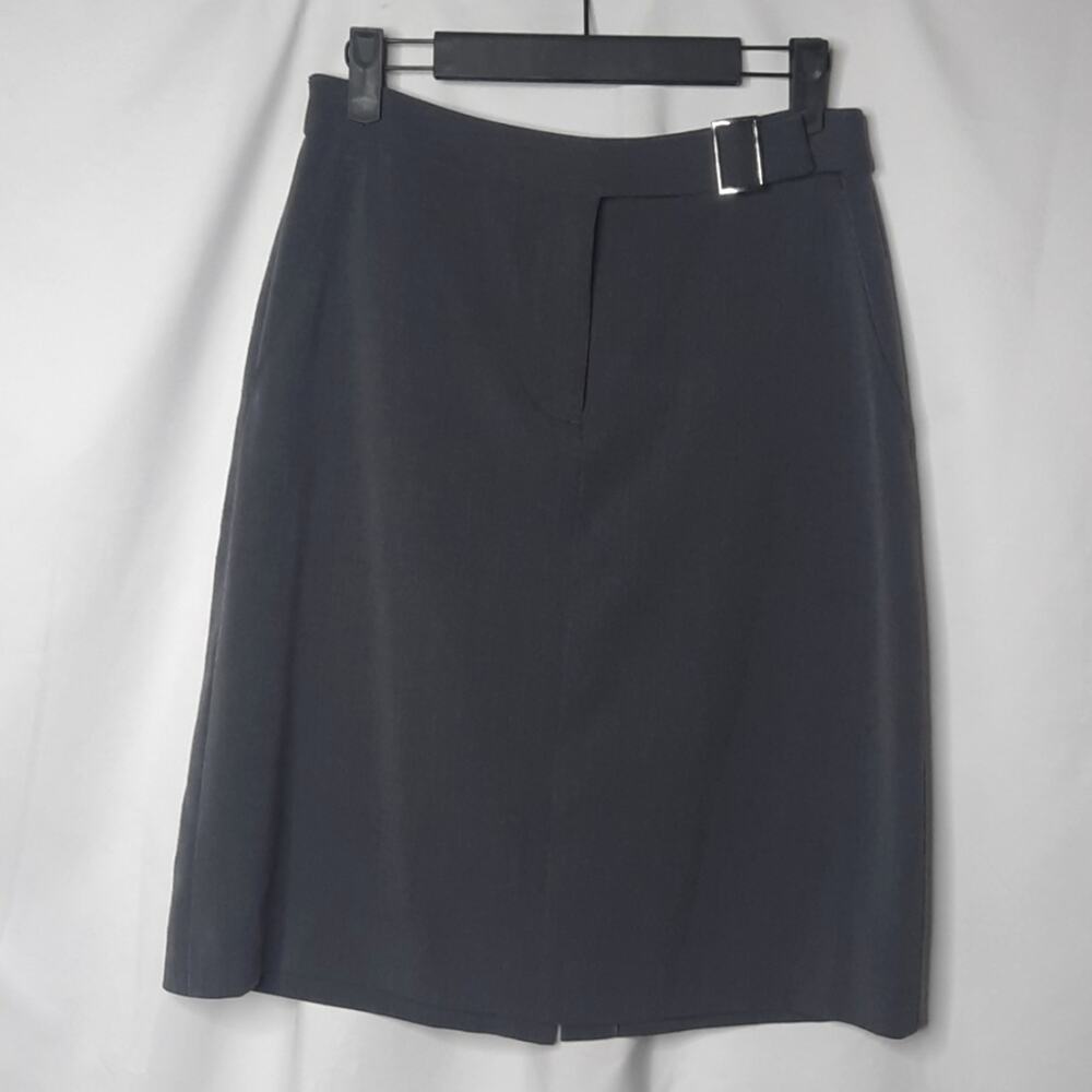 Merona Womens Pencil Skirt Gray Buckle Pockets Size 6